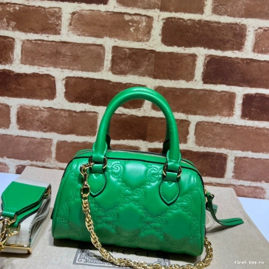 Firstbag ru top leather matelassé GG handle bag GUCCI 0814